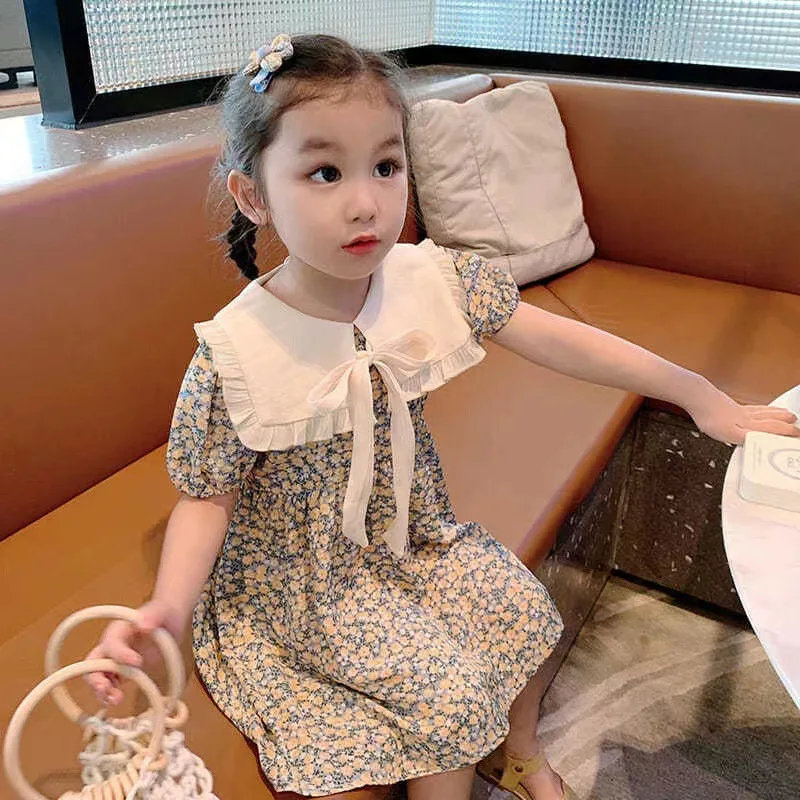 

Girls Floral Dress Summer Dress 2022 Children's Baby Skirt Western Style Little Girl Princess Dress Flower Girl Dresses