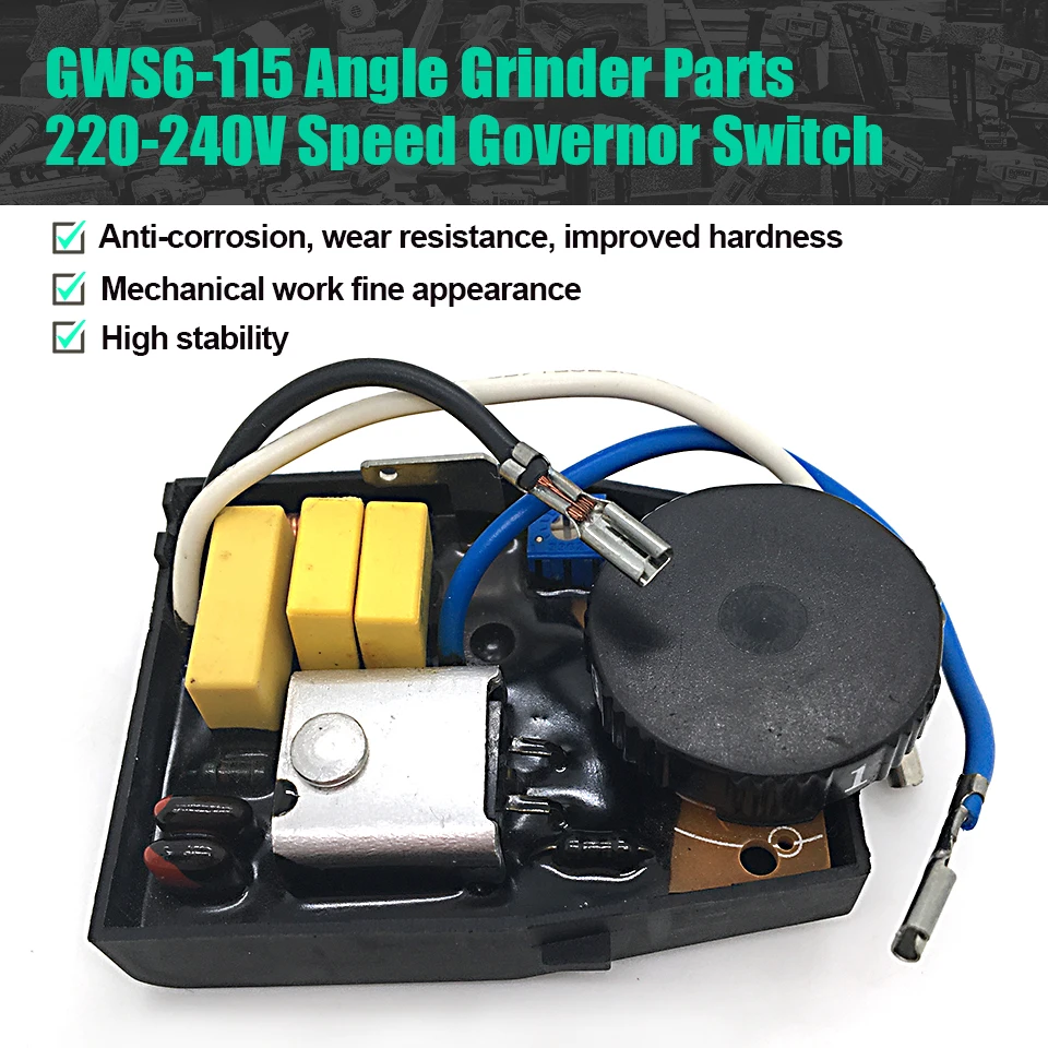 

220-240V Speed Governor Switch Replace For Bosch GWS6-115 6-100 GWS6-100E GWS6-115E 607233124 Angle Grinder Soft Starter Parts