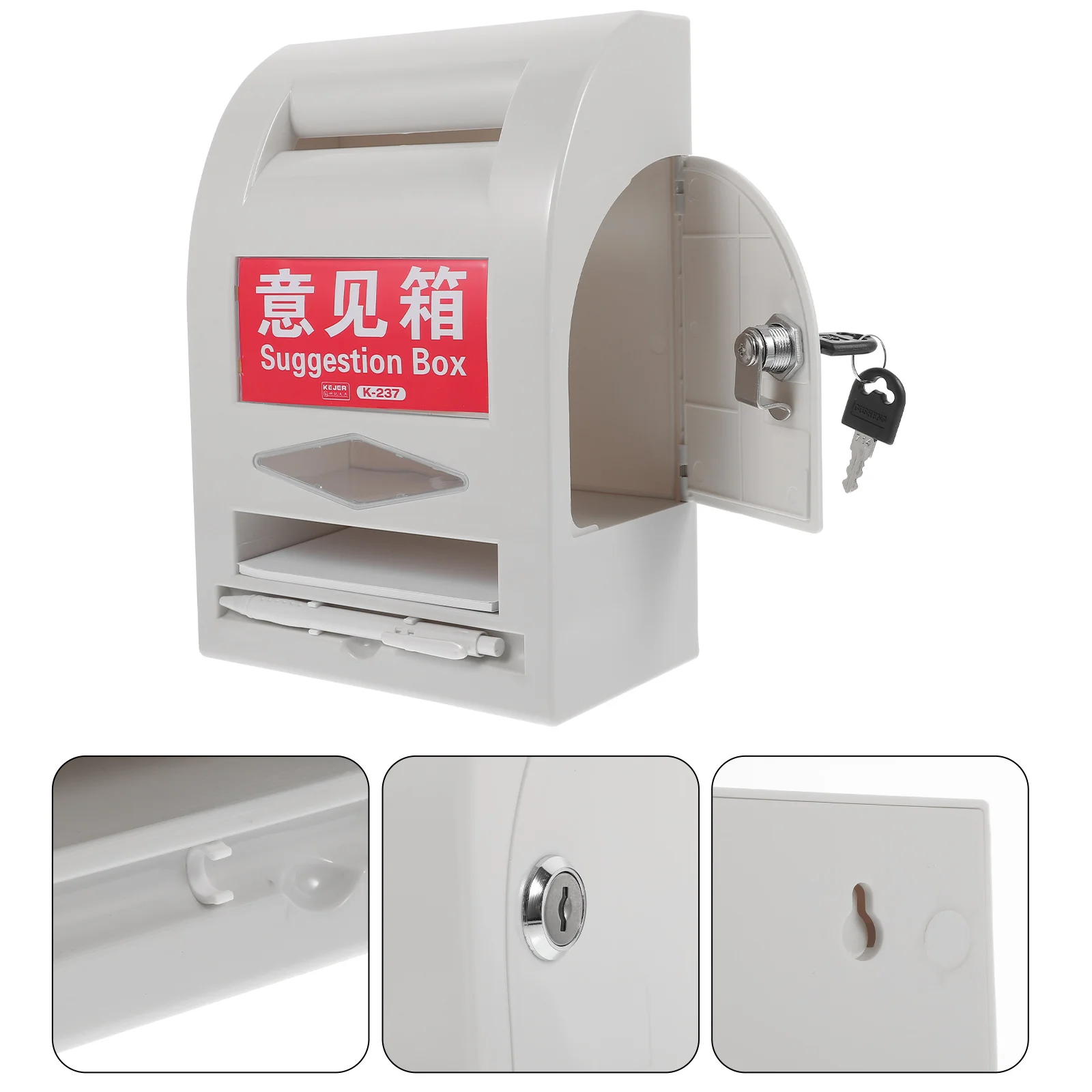 

1 Set Suggestion Box with Lock Suggestion Box with Slot And Lock Suggestion Box with Slot