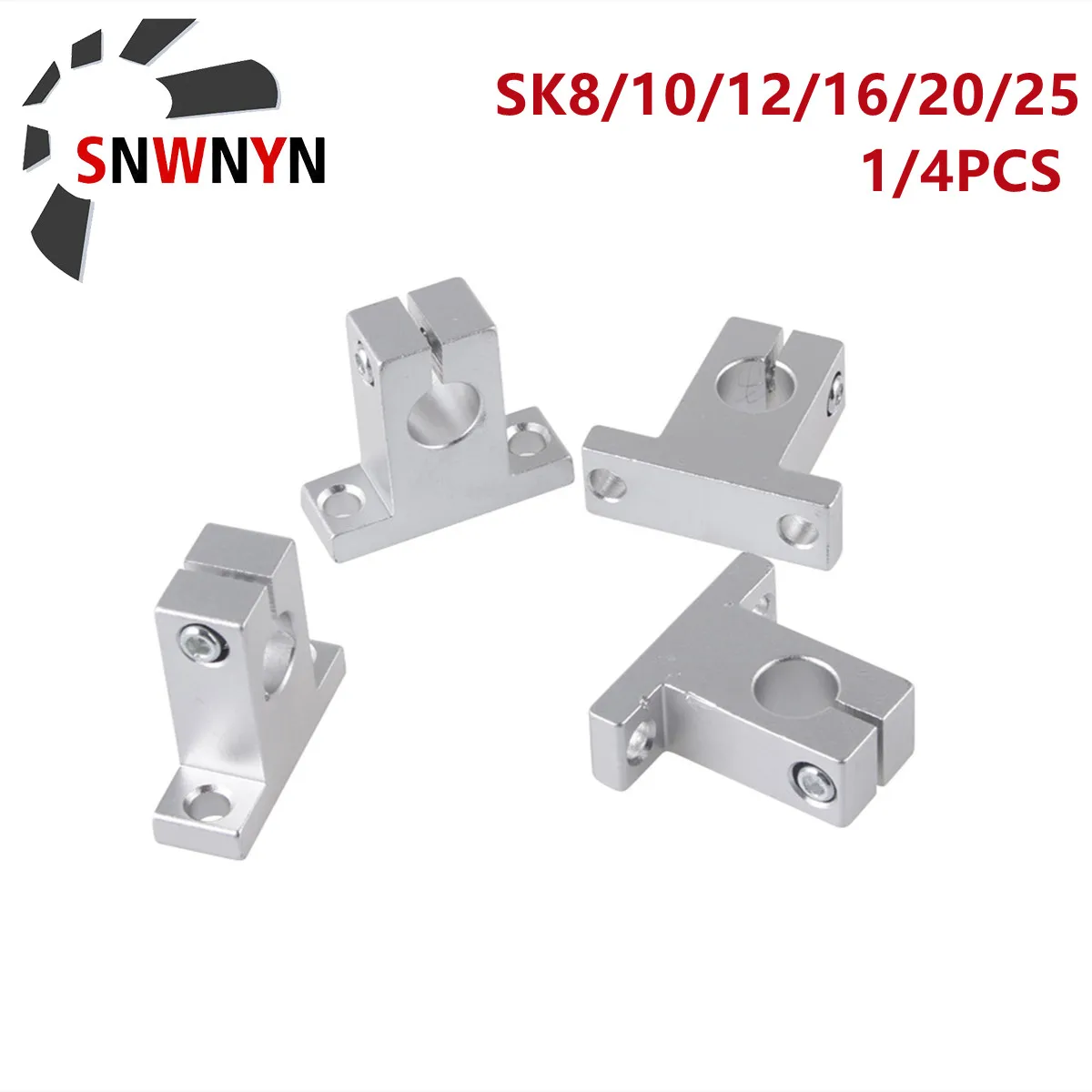 1/4 stücke Lager Unterstützung SK8 SK10 SK12 SK16 SK20 SK25 Linear Schiene Welle Unterstützung Für Achse XYZ Tisch CNC Router Von 3D Drucker Teile