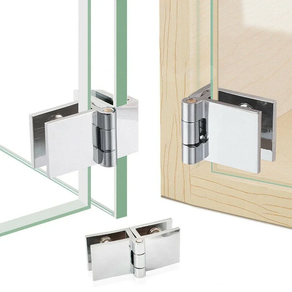 Stainless steel hinges door hinges Bathroom Shower Glass Zinc Alloy Door Hinges Cabinet Cupboard Clamp Hinge Home Hardware 0 Degrees/90 Degrees/180 Degrees