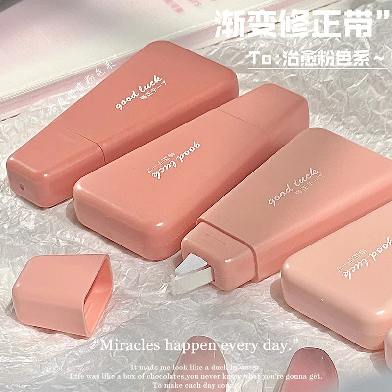 Correction Tape 6 Pcs/set Gradient Pink White Out Correction Tape Cute Large Capacity Correction Tape Student Prize Stationery School Supplies