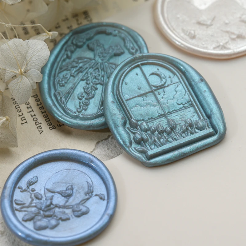 60pcs Sakura Wax Seal Beads INS Glitter Fire Paint Wax Beads DIY Envelope Wedding Invitation Vintage Stamp Craft Supplies