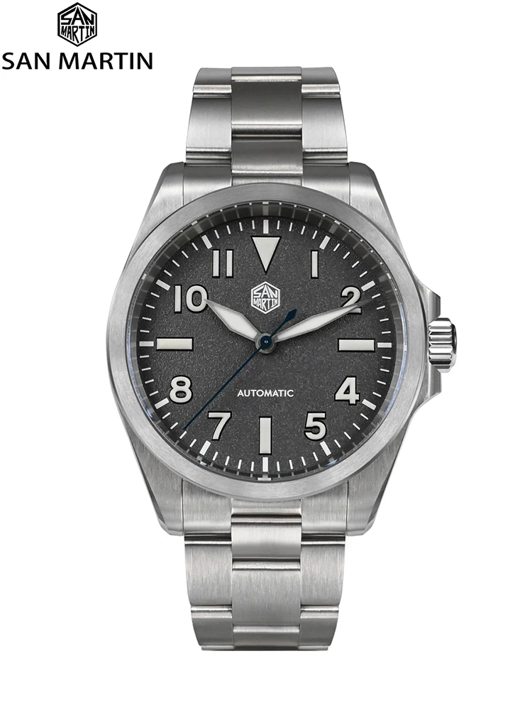 San Martin New 40Mm Nh35 Explore Series Retro Sports Style Fly Chiusura Regolabile Orologio Meccanico Automatico Bgw-9 10Bar
