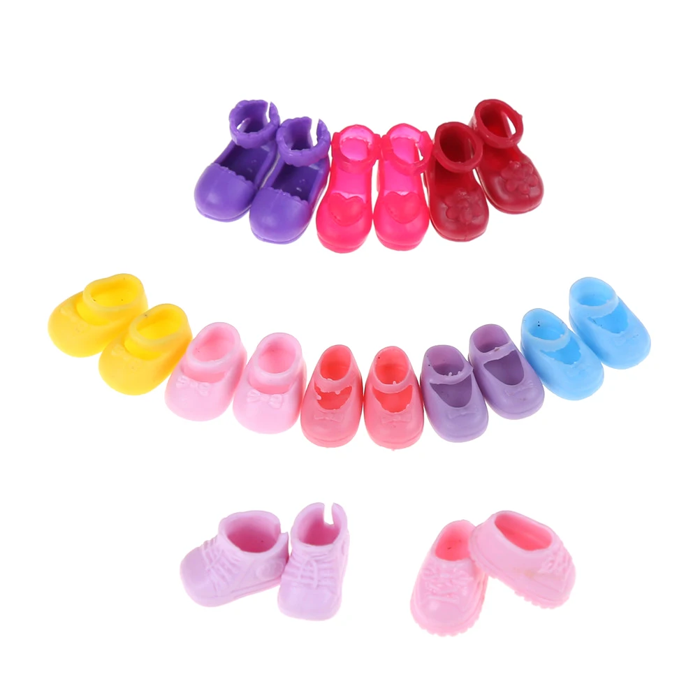 Doll Shoes Random Color Send for Dolls Outfit Dress Best Gift for Little Girl Accessories Fashion Plastic ABS 5Pairs Random