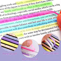 Highlighter Tape，1280 Pcs Long Transparent Highlighter Strips Page Markers Tabs for Annotating Books Removable Clear Highlighter 2