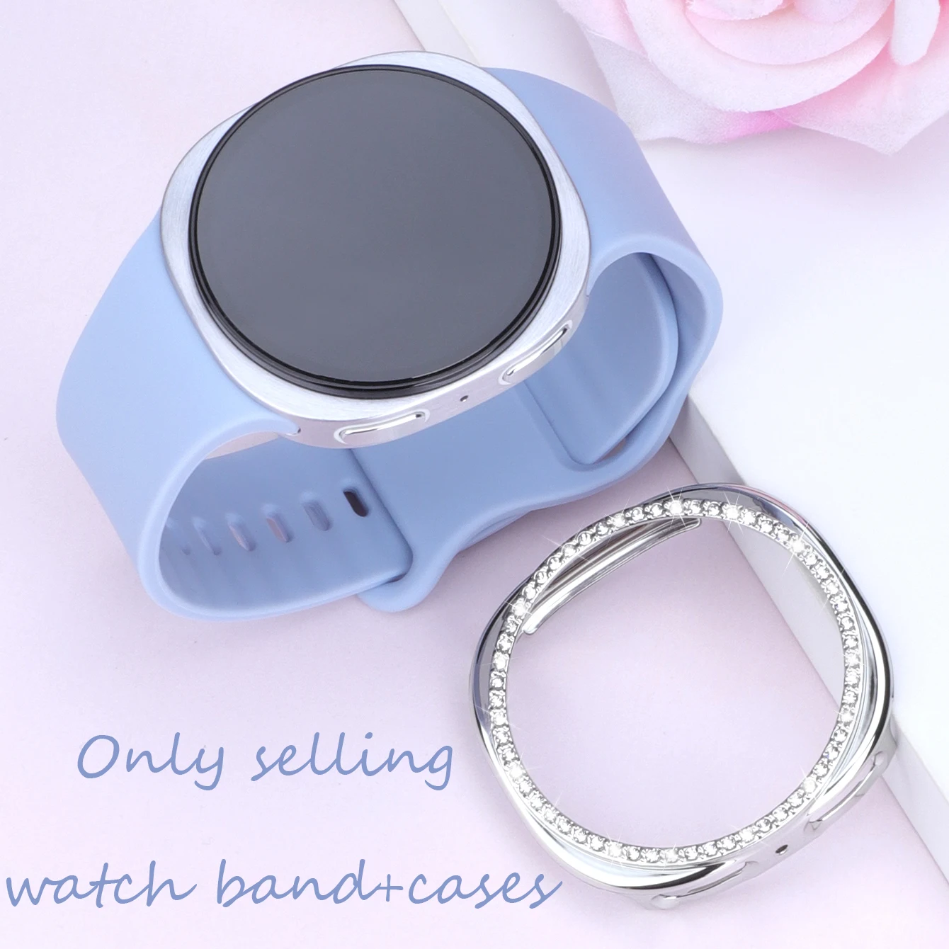 Premium Silicone Band and Protective Case with Tempered Glass