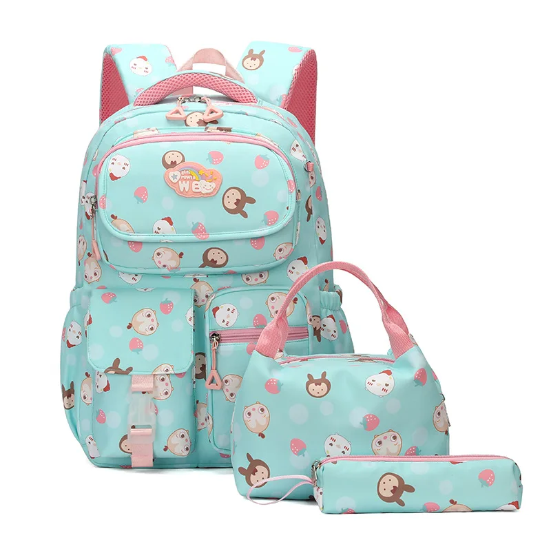 

Cute Print School Bags for Teen Girls Waterproof Nylon Schoolbags 3pc/set Kids Primary School Backpack Book Bag Mochila Infantil