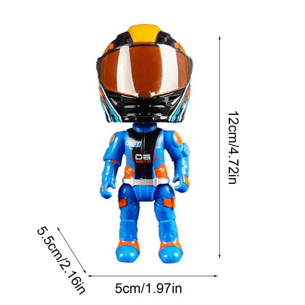 Transforming Motorcycle Doll Boy Toys Motorcycle Model 3D Q Version Collectible Figurines Motorcycle Rider Transformation Toy