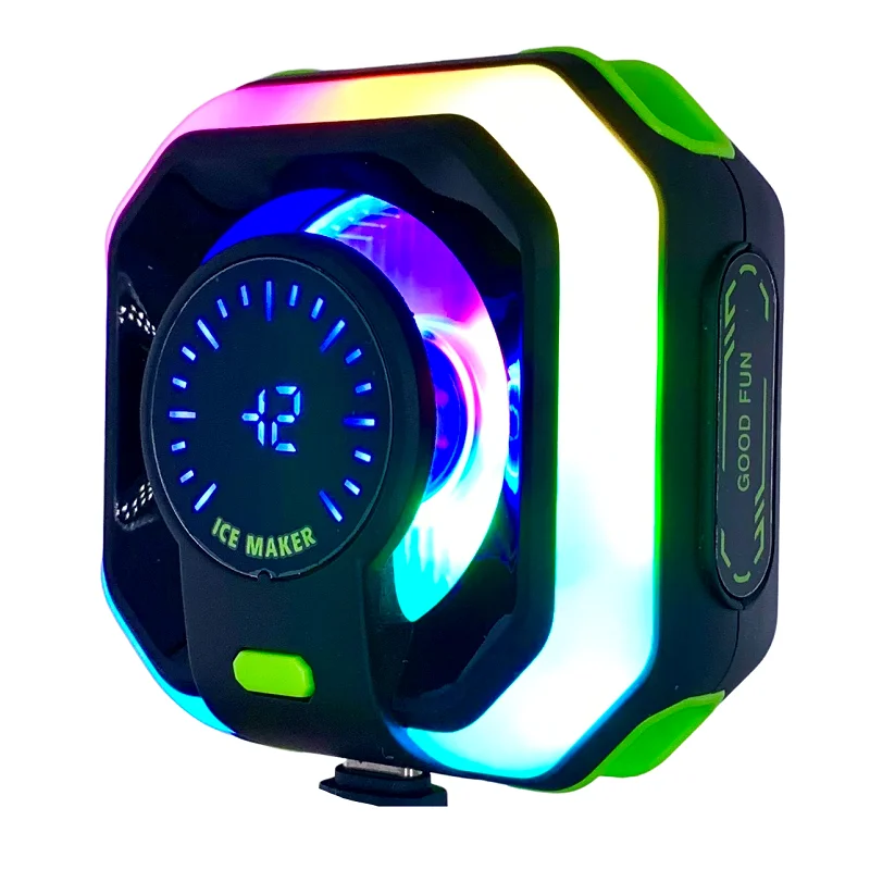 Semiconductor Phone Cooler Ice Cold Cooling Magnetic Clip Stand 2-in-1 Digital Temperature Display RGB Lights phone cooler mobile radiator cell phone fan for Gaming