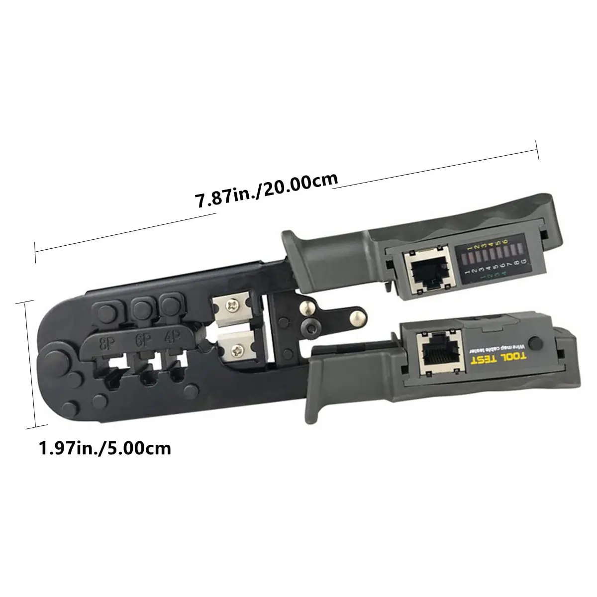 Zoerax Tudo em um Cabo Tester Crimper para Rj45 Rj12 Rj11 Modular Plugues Conectores de Rede Tira de Corte de Teste e Ferramenta de Crimpagem - Imagem 2