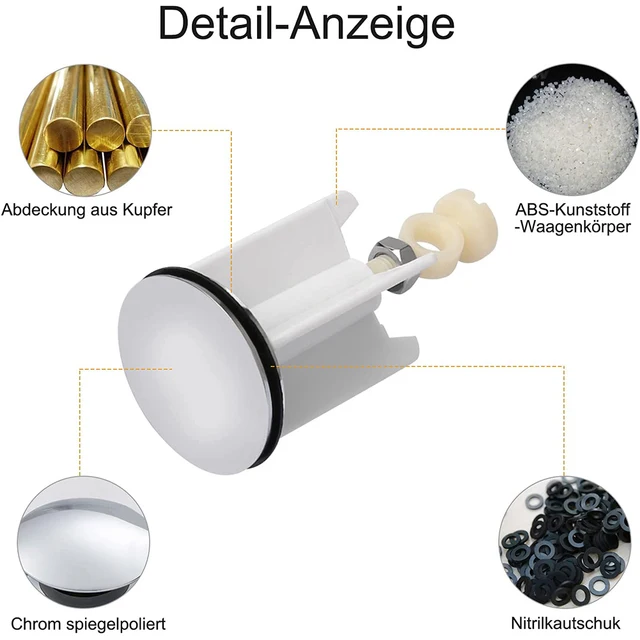 2 Filtri Lavandino Con Molla - Tappo Scarico 34-40mm Per Bagno