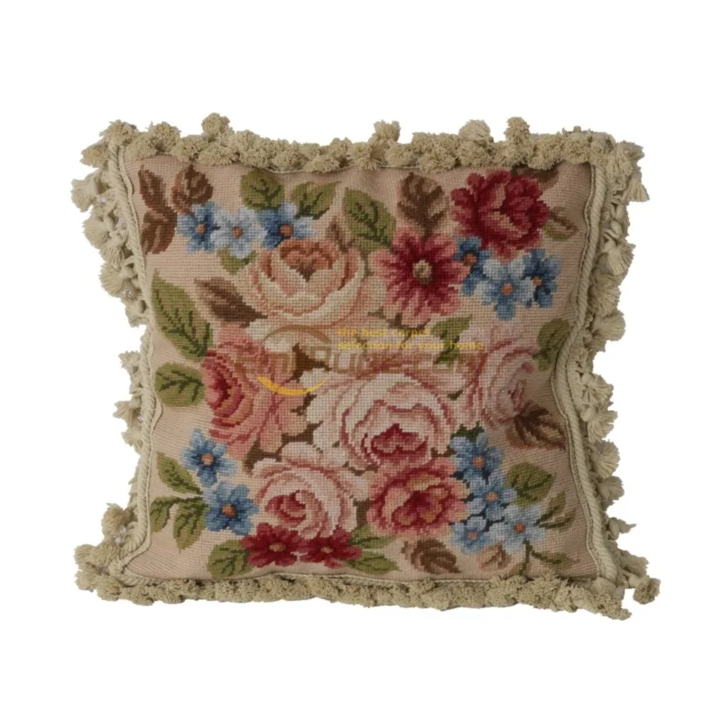 

Needlepoint floss hold pillow pillow national knitting needle embroider cross-stitch rococo cloth art european-style bedroom