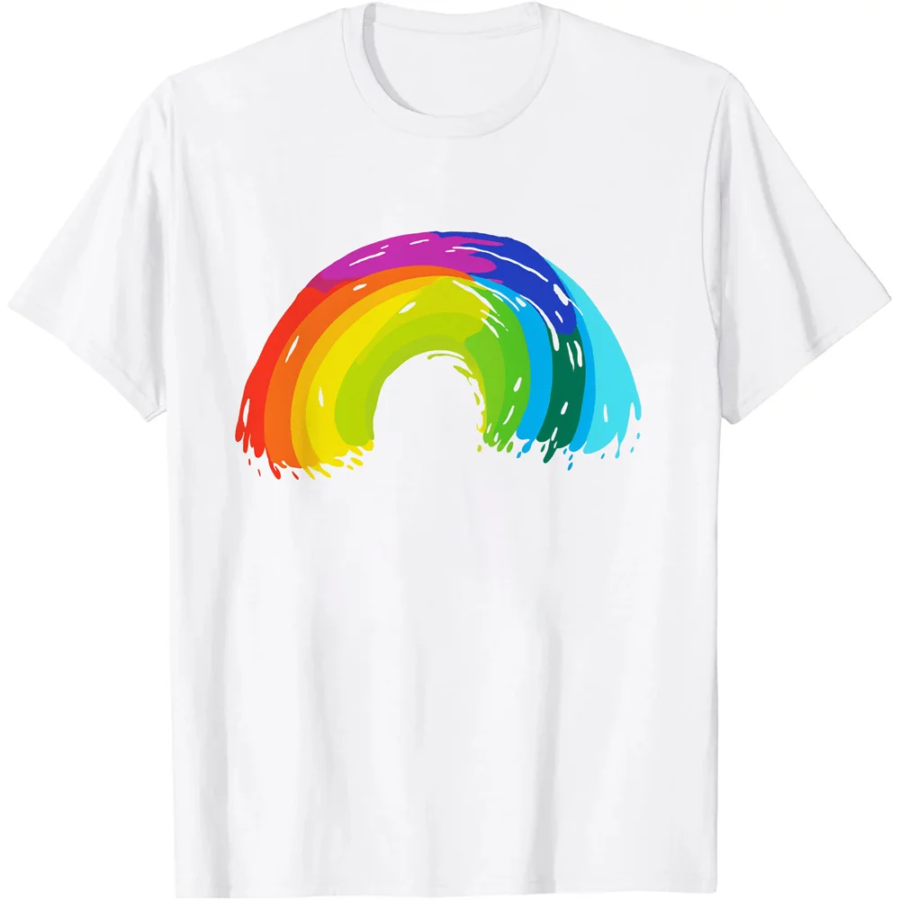 thumbnail image 1 of Camiseta premium con diseño divertido de dinosaurio y bandera antiarcoíris con diseño de galaxia espacial y arcoíris, últimas camisetas holgadas de verano de estilo Harajuku para mujer, 1 of 5