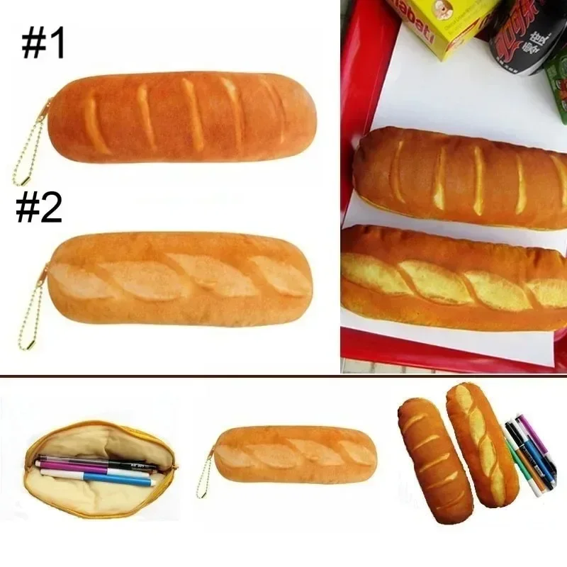 Creative Stationery Box Bread Shaped Pencil Case Large Capacity Fun Pencil Case Children's Gift Back School Stationery Supplies