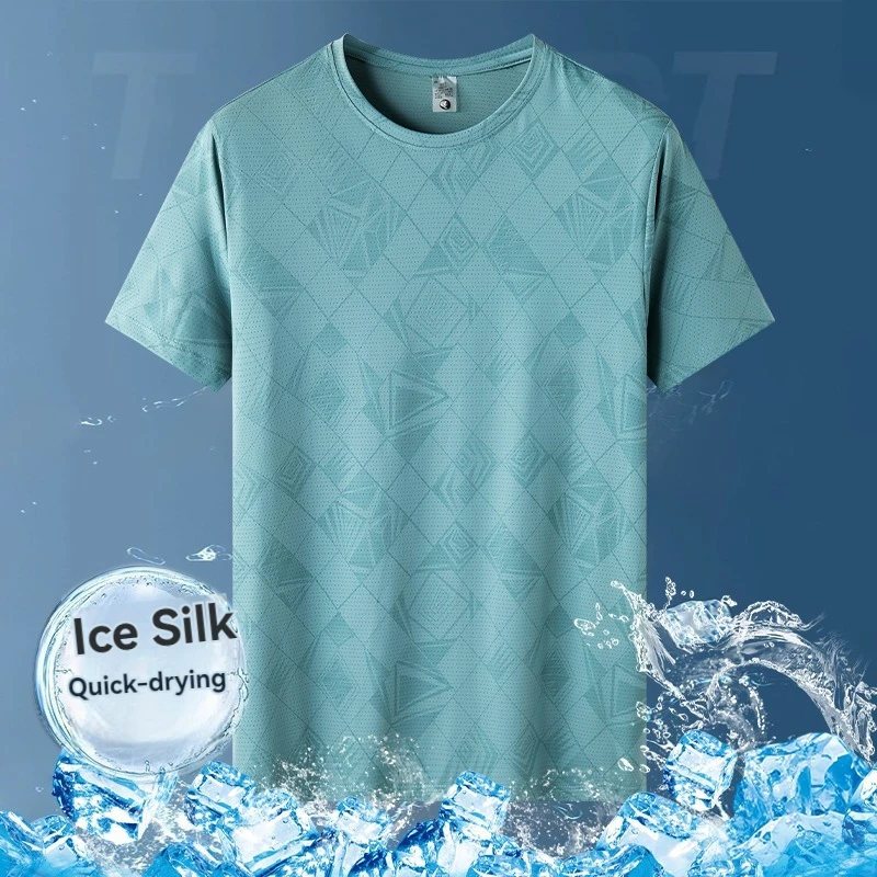 تي شيرت كاجوال بأكمام قصيرة للرجال والنساء مسامي م...