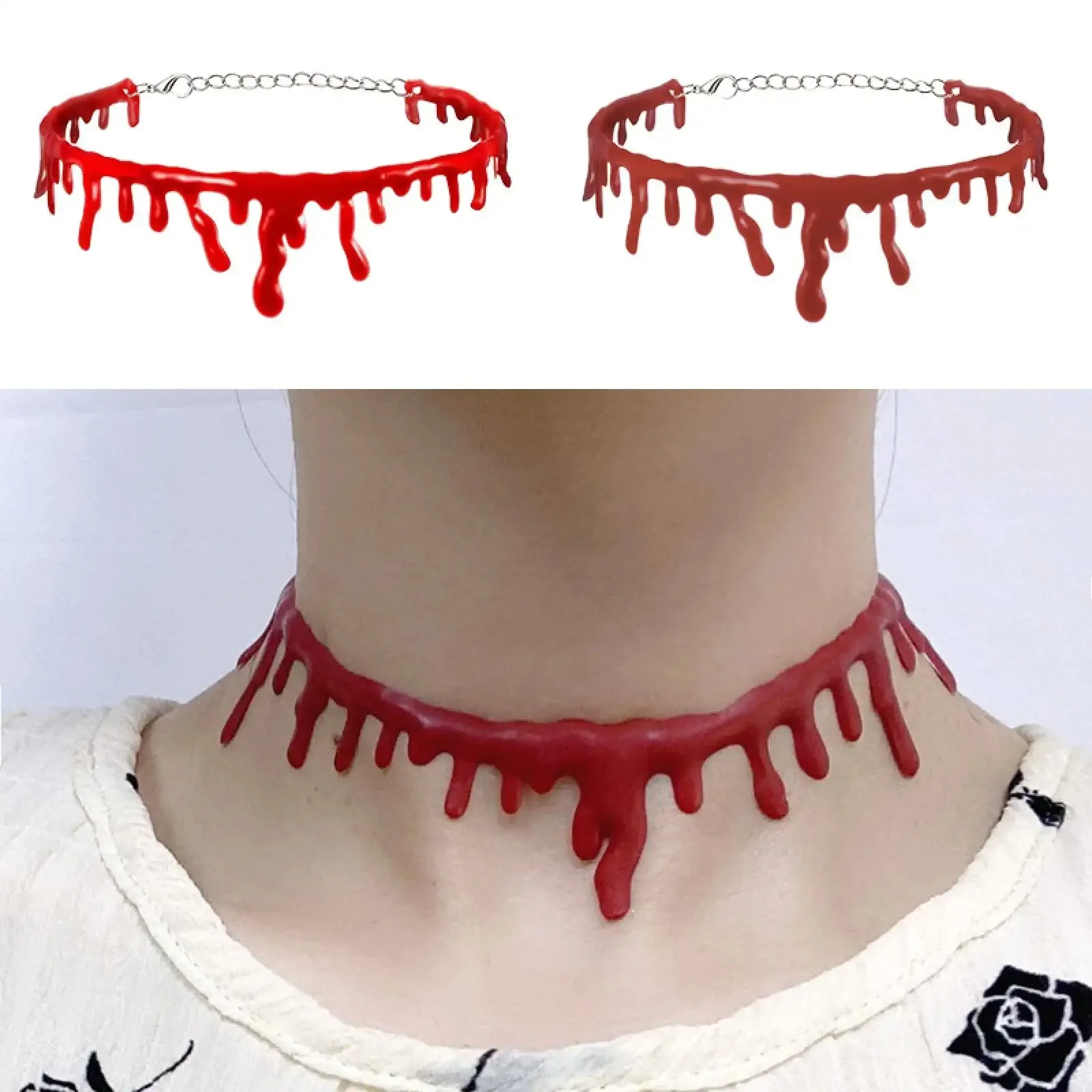 Halloween Tropft Blut Halskette Horror Vampire Blutige Halsband Für Halloween Dekoration Cosplay Kostüm Party Zubehör