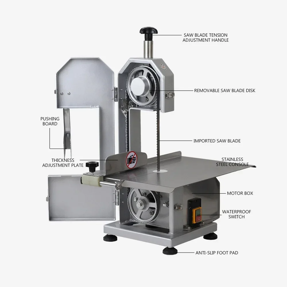 Electric Bone Saw Cutting Machine Food Processor Commercial Desktop Electric Bone Saw Cutter Bone Cutter Small With 2 Saws 4