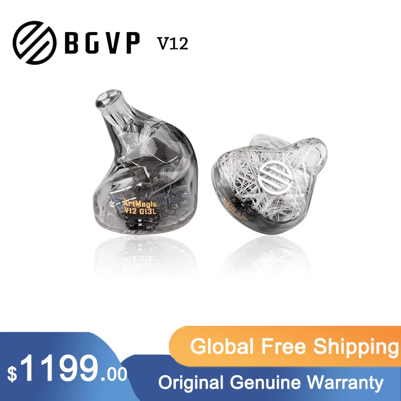 

BGVP V12 Earphones Knowles+Soion 12 BA Headphone with 0.78 Detachable Cable ArtMagic V12 Hi-Res Audio Earbuds