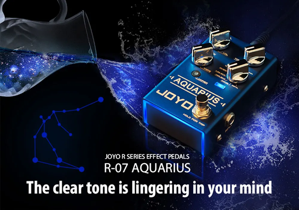 R-07 AQUARIUS Multi-mode Delay & Looper Pedal 8 Digital Delay Effects 5Min Loope