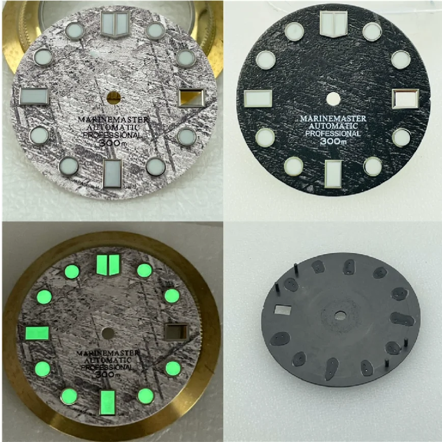

Watch Accessories Watch Dial 28.5mm Black Gray Dial C3 Green Luminous Suitable for NH35/NH36/4R35/4R36 Movement