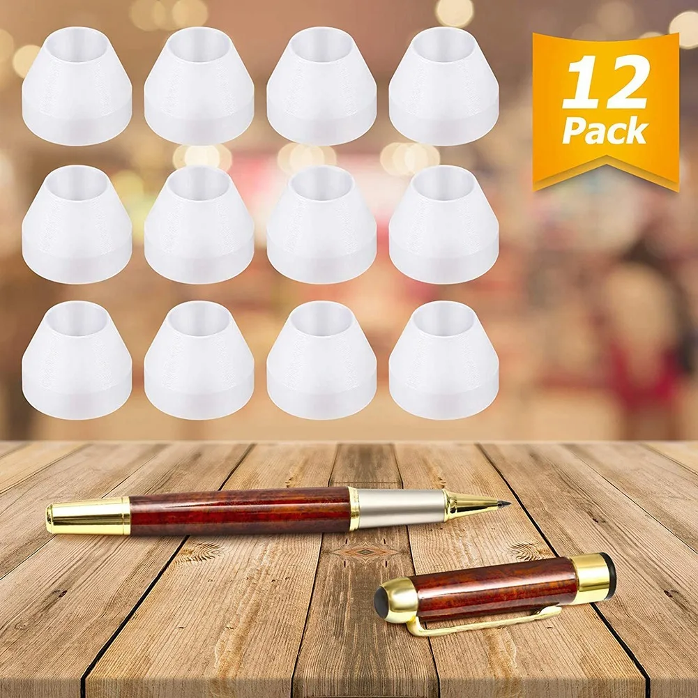 12 Pieces Pen Bushings White Pen Bushings Non-Stick Durable Synthetic for CA Finishing Turning