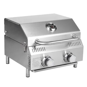 2-Burner Portable Propane Grill – Stainless Steel Tabletop BBQ 1