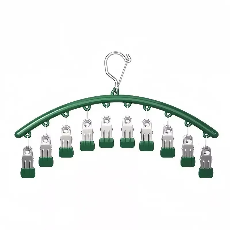 Plastic Socks Drying Rack with 10 Clips for Household Use