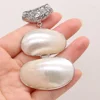 Natural Alloy White Accessories Shell Irregular Egg-shaped Pendant Handmade Crafts Making DIY Exquisite Necklace Jewelry 1