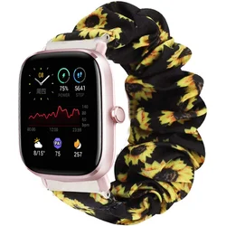 Stylish Scrunchie Bracelet Band - Solo Loop Strap - Amazfit gts bip (Floret)