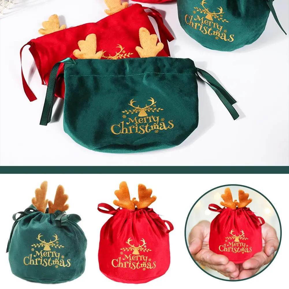 

Creative Deer Horn Christmas Eve Apple Candy Bundle Pocket Gift Bag Christmas Tree Decorations For Home Table New Year 2024 C3T9