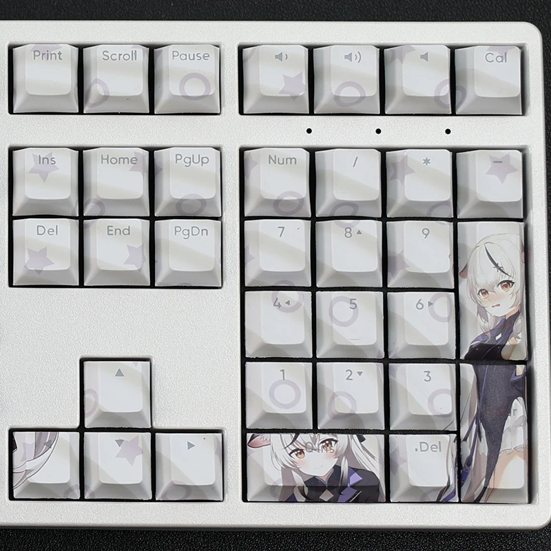 Sunohara Kokona 108 Keycap Azul Arquivo Pbt Tintura Sublimação Luz Transmitindo Cereja mx Cruz Eixo Interruptor Teclado Mecânico - Imagem 3