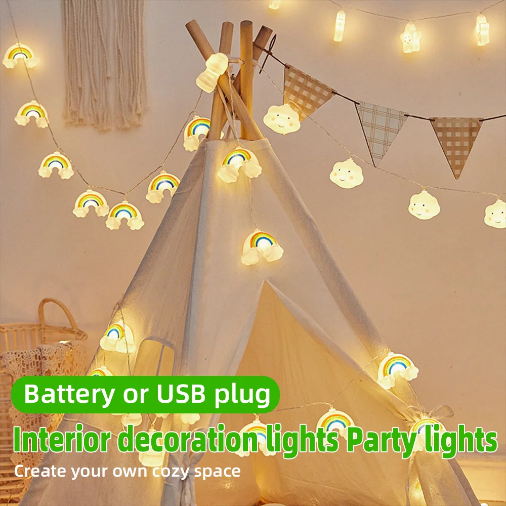 LED Light Cartoon Light Smile Cloud Stars Moon Rainbow Light Children