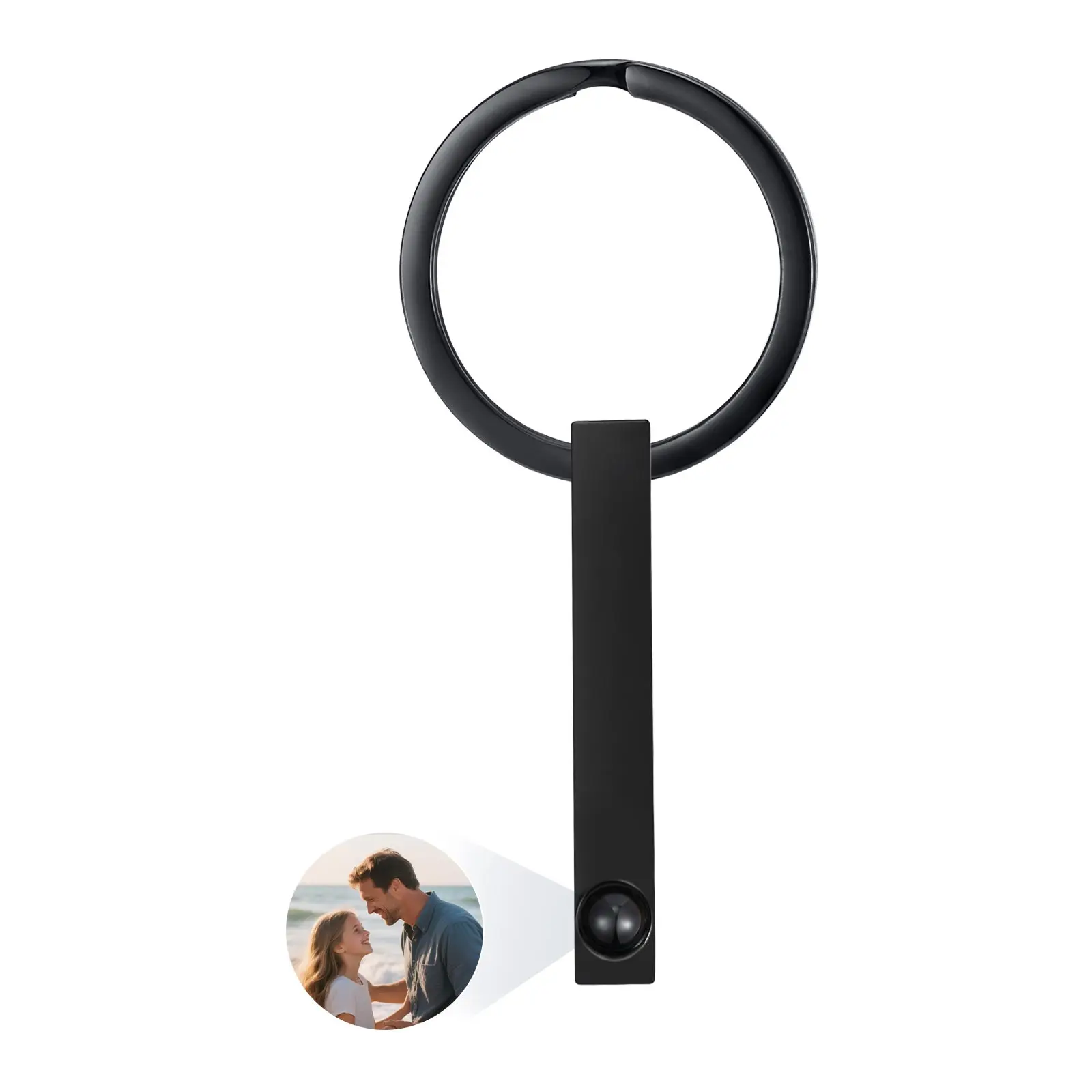 Personalisierter Schlüsselanhänger aus Edelstahl mit Bild, Projektion, individuelles Foto, Schlüsselanhänger, Geschenke für Männer, Vatertag – Detail 8
