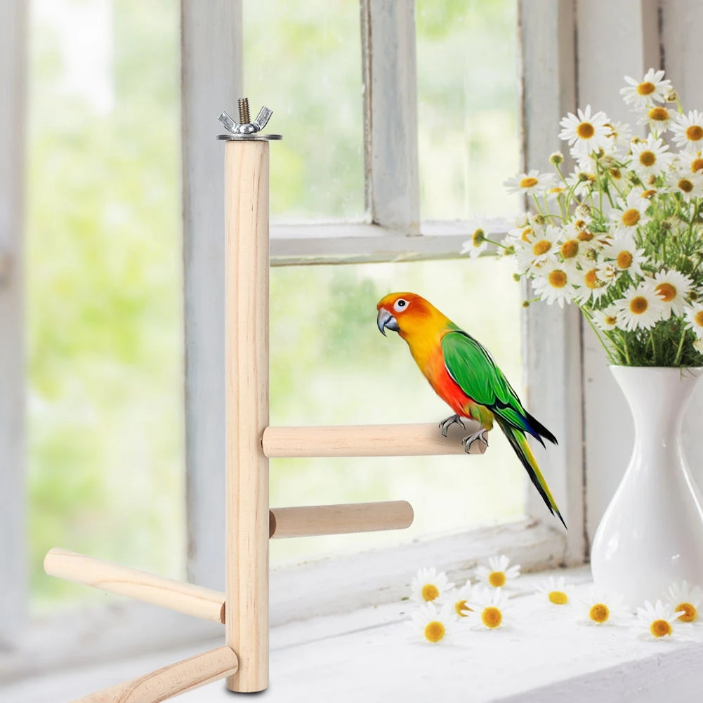 

Wooden Bird Cage Stand Perch Training Stands or Parakeets Lovebirds Cockatiels Resting Rack Birds Cage Accessories