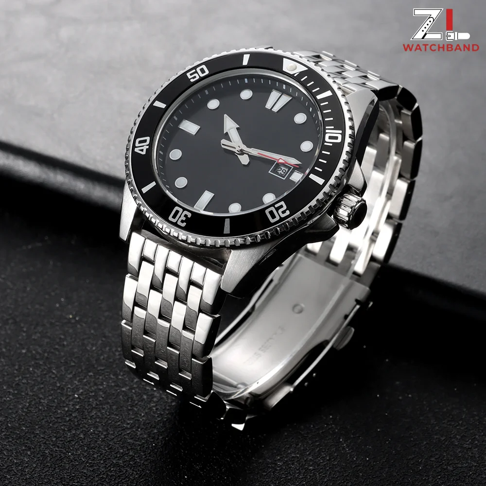 Premium Stainless Steel Watch Strap with Metal Folding Buckle - Versatile Sizing and Stylish Design