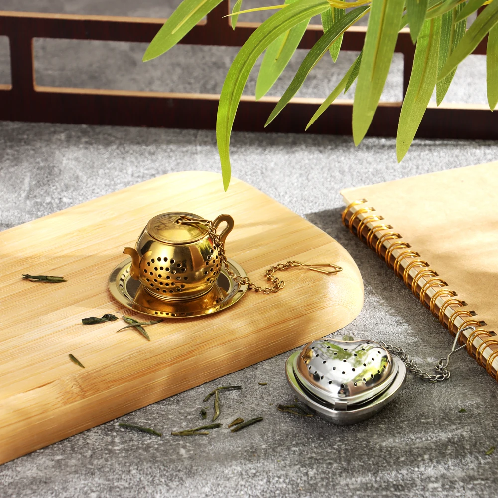 Description Picture 5 of itemHigh Quality Tea Infuser Portable Stainless Steel Tea Strainer Loose Leaf Tea Ball Steeper 3D Heart Shape Teapot Teaware