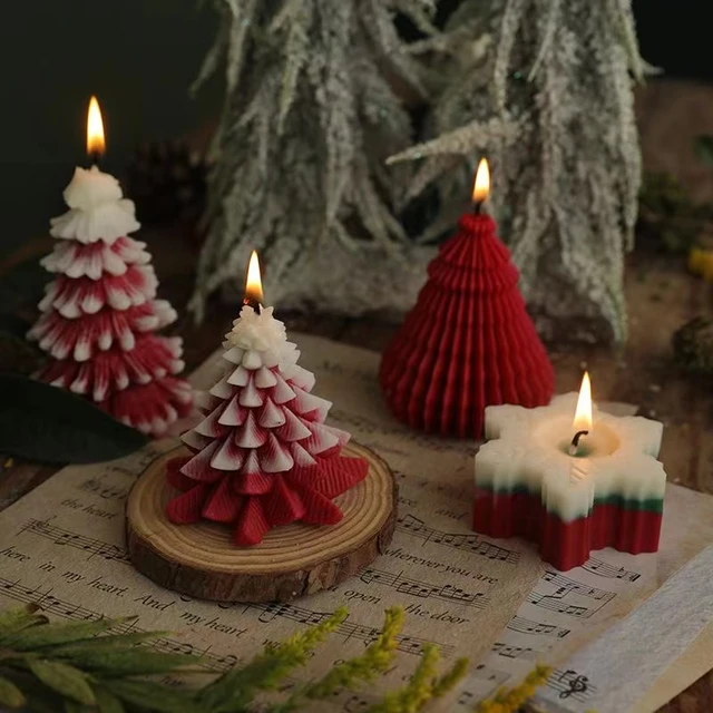 Velas aromáticas y decorativas, decoración creativa para habitación,  regalos de Año Nuevo, árbol de Navidad, velas