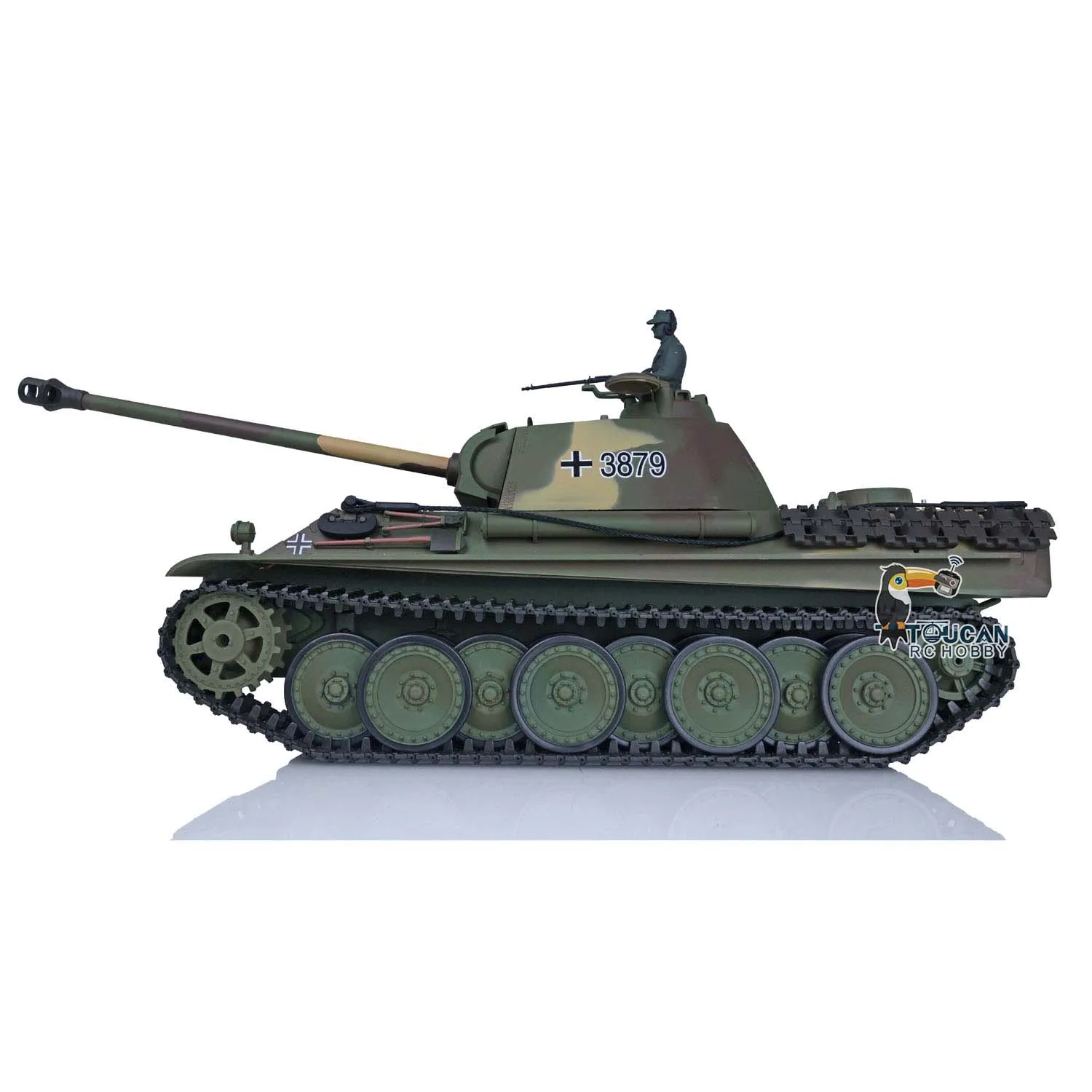 Henglong 1/16 7.0 Plastic Panther G RC Tank 3879 FPV 360 Turret Rotating Steel Gearbox Infrared Battle TH17487-SMT7 2