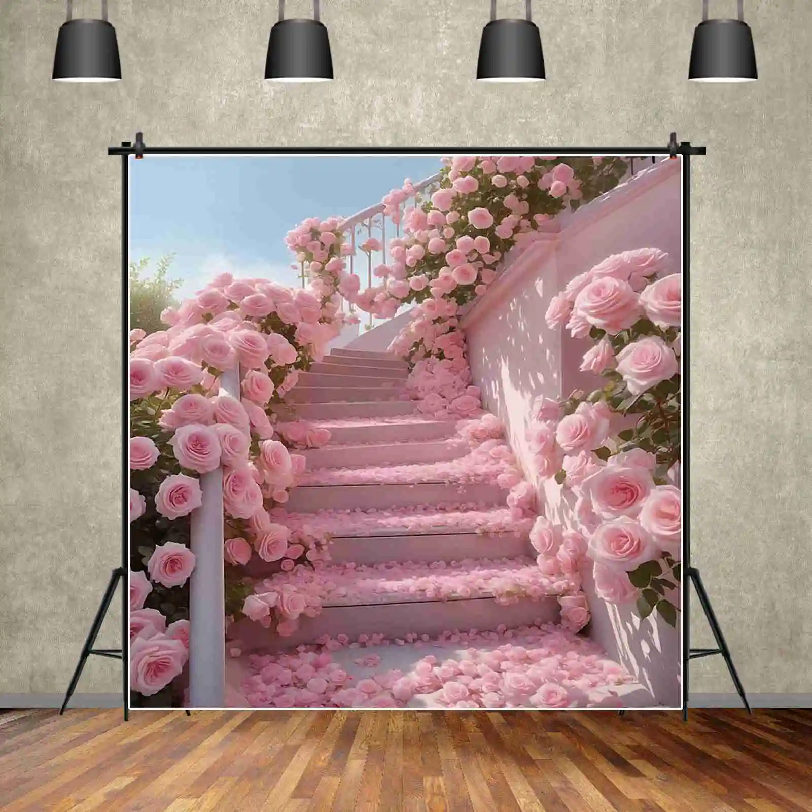 

MOON.QG розовый цветок фото стена фон Летний портрет фон для фотографии женский день рождения свадьба праздник фотореквизит