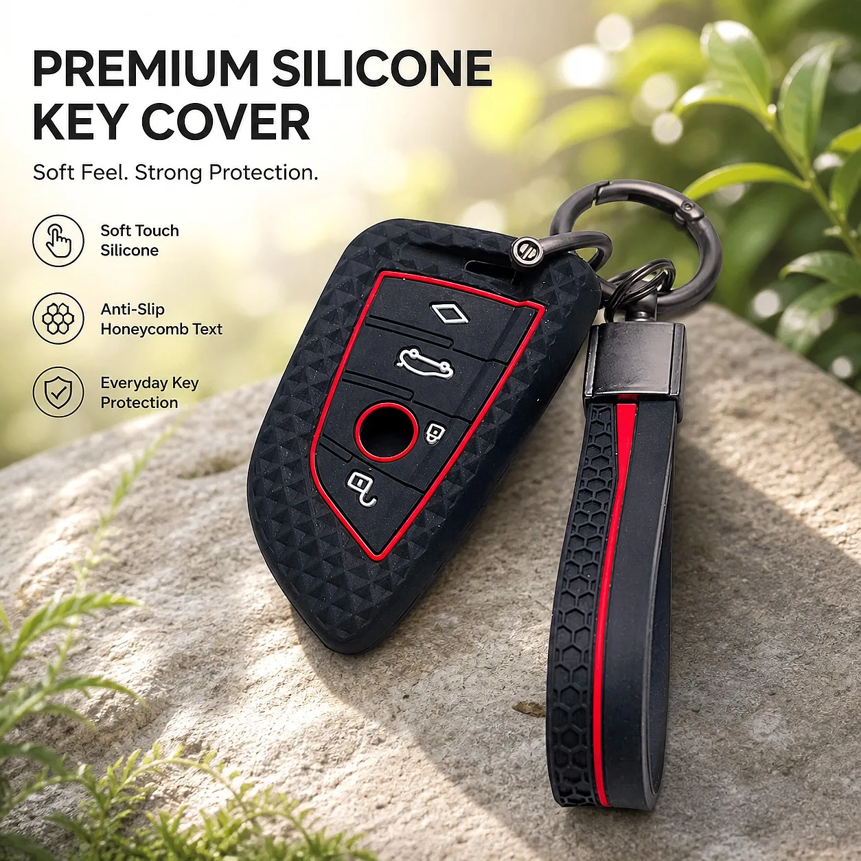 Premium Leather Key Case Cover - Sleek Protection