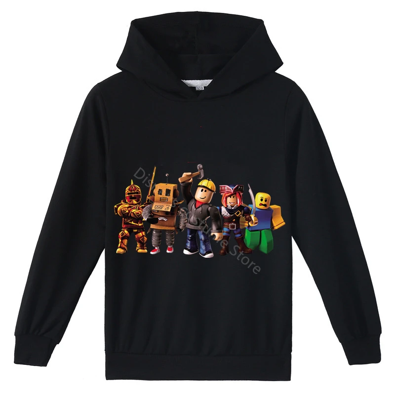 

Boys Girls Hoodies Game Robloxing Printed Children's Age 3-12 Clothing Casual Sweatshirr Black Spring Autumn Anime Coat Top
