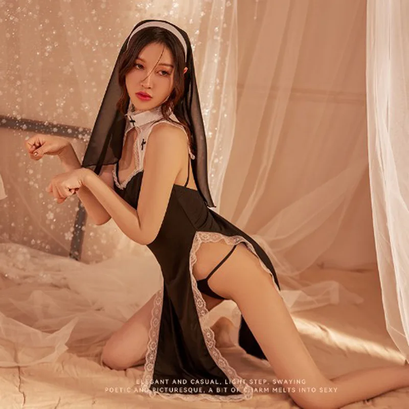 Sexy Lingerie Sister Cosplay Uniform Sexy Cheongsam Split Lace Temptation