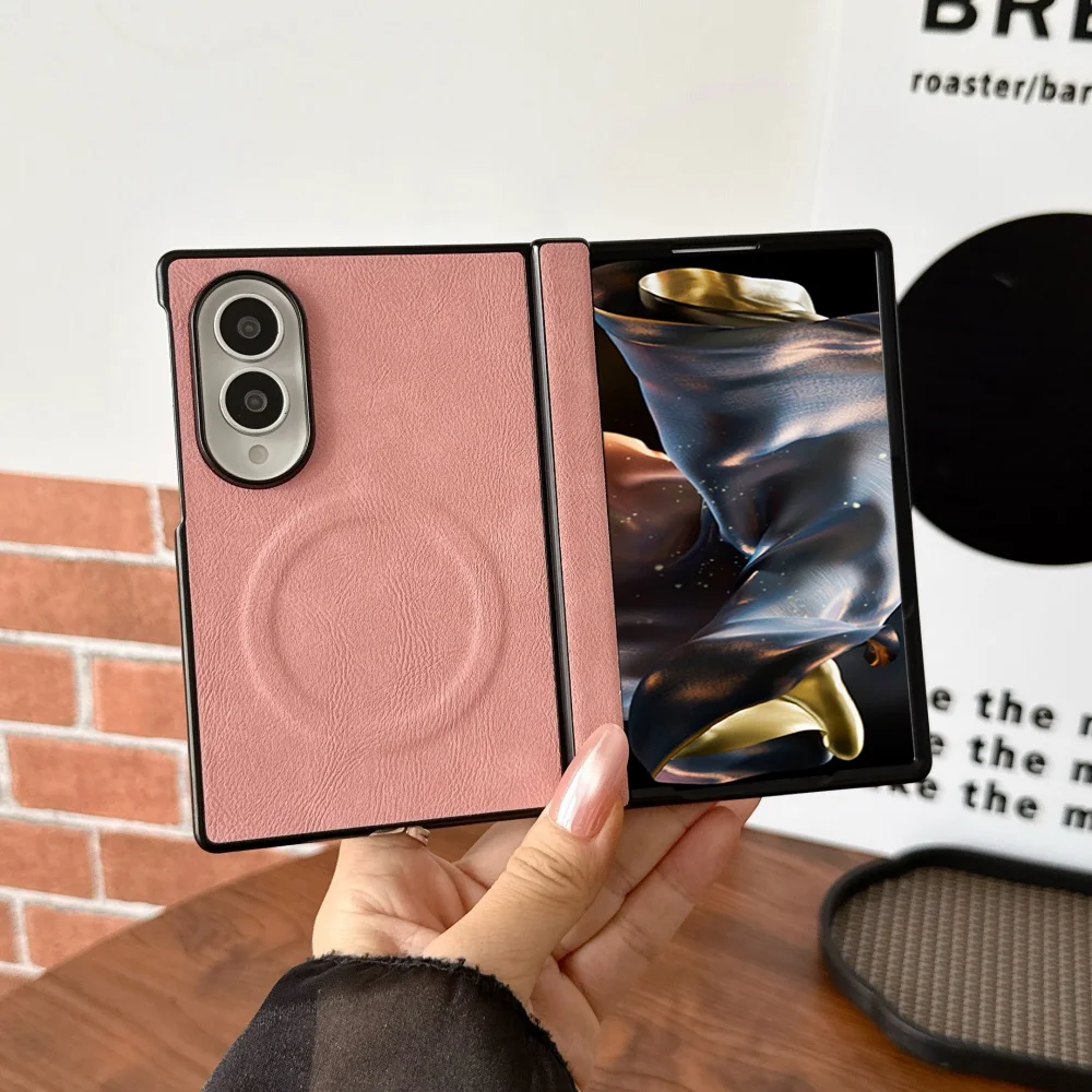 MagSafe Compatible Matte Leather Wireless Charging Case for Samsung Galaxy Z Fold Series