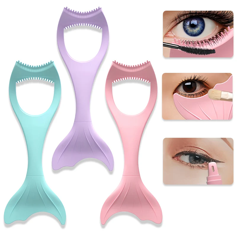 

3-In-1 Mascara Shield Applicator Guard Silicone Upper And Lower Guard Applicator Lash Guard Reusable Eye Makeup Separator Tools