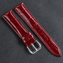 Vintage Cowhide Leather Watchband - Sport Waterproof Bracelet Accessories - 21mm (Red)