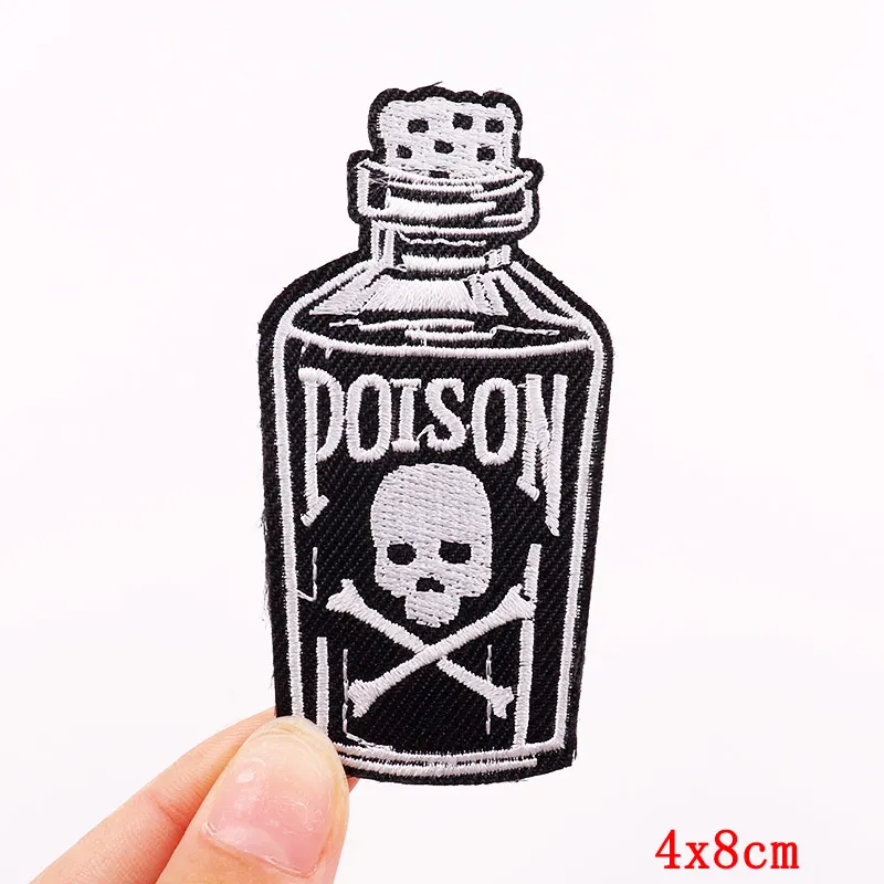 Punk Patch Rock Flamme Gestickte Patches Für Kleidung DIY Scary Schädel Eisen Auf Patches Für Kleidung Jacke Stickerei Patch Abzeichen – Detail 30