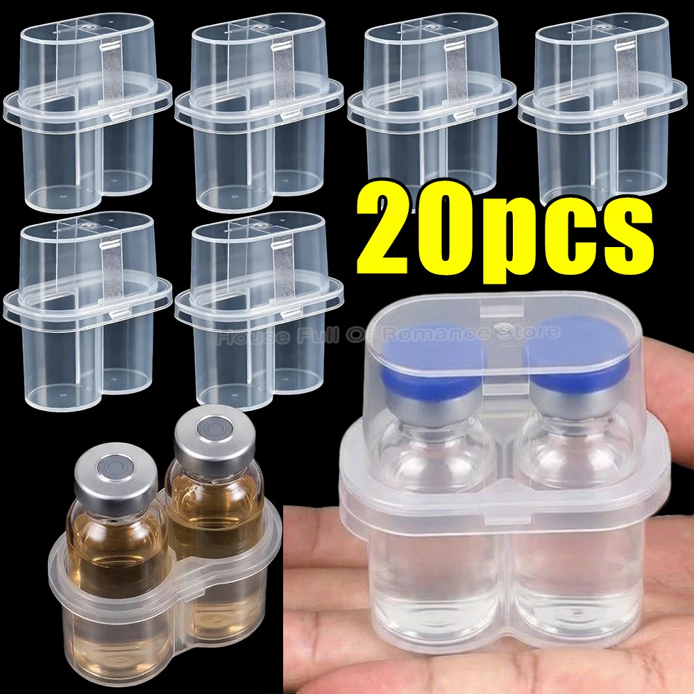 펩타이드 보관 상자 2슬롯 페니실린 병 케이스 냉장고 정리함 휴대용 3ml 유리..