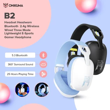 2025 New Onikuma  B2 Wireless Gaming Headset For PS5 PS4 PC 2.4GHz USB Game Headphones With Mic Ergonomic Design 5.3 Headphone 1