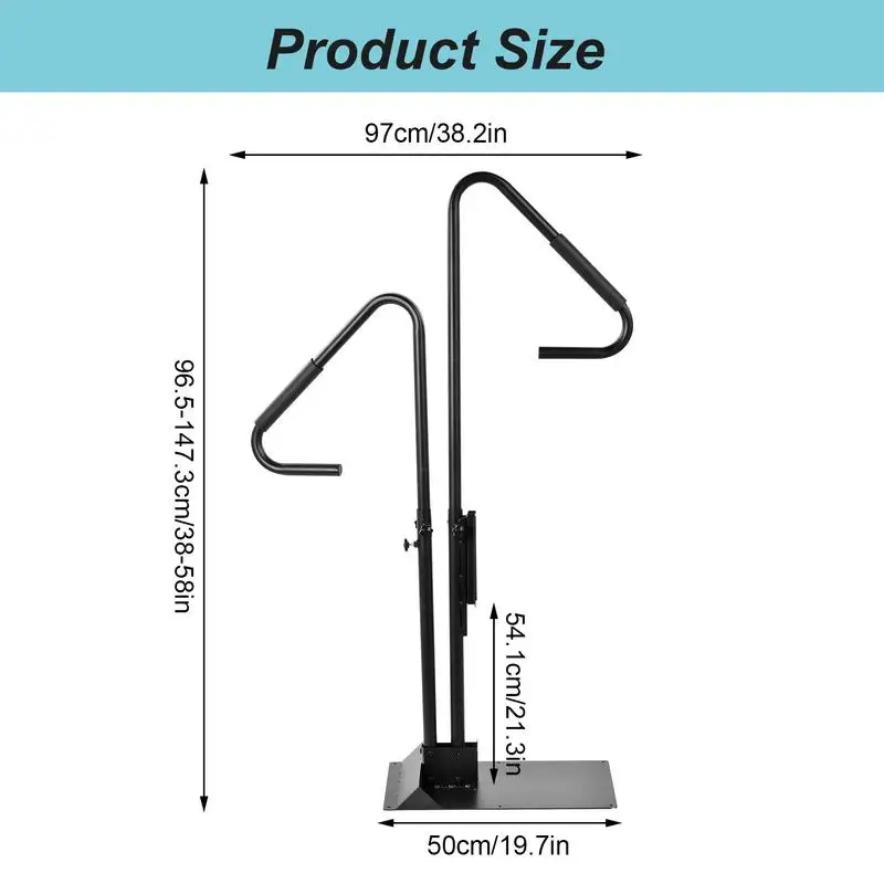 Hot Tub Hand Rail Non-Slip Spa Side Handrail 600Lbs Capacity Hot Tub Handle Bar With Slide-Under Mount Base Adjustable Height